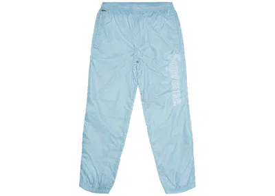Pre-owned Supreme Men's  Lacoste Reflective Grid Nylon Track Pant In Blue