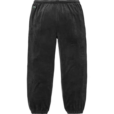 Pre-owned Supreme Men's  Lacoste Velour Track Pant In Black