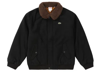 Pre-owned Supreme Men's  Lacoste Wool Bomber Jacket In Black