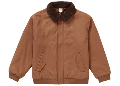 Pre-owned Supreme Men's  Lacoste Wool Bomber Jacket In Tan