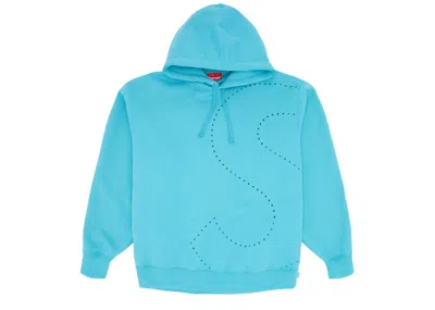 Pre-owned Supreme Men's  Laser Cut S Logo Hooded Sweatshirt In Cyan