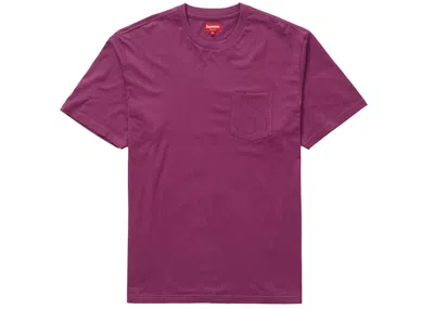 Pre-owned Supreme Men's  Laser Cut S Logo Pocket Tee Shirt In Purple