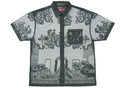 Pre-owned Supreme Men's  Last Supper Lace Short Sleeve Shirt In Green