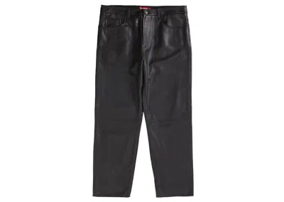 Pre-owned Supreme Men's  Leather 5pocket Jean (fw22) In Black