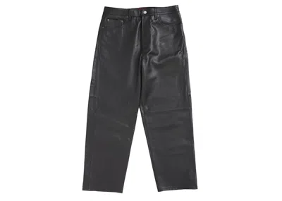 Pre-owned Supreme Men's  Leather Baggy 5pocket Jean In Black