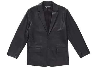 Pre-owned Supreme Men's  Leather Blazer Jacket In Black
