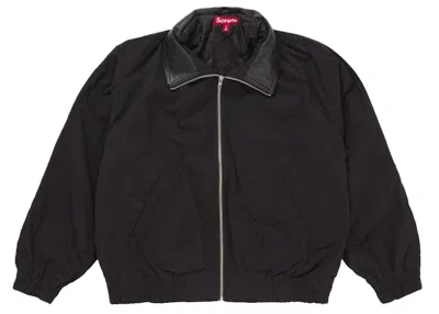 Pre-owned Supreme Men's  Leather Collar Utility Jacket (ss25) In Black
