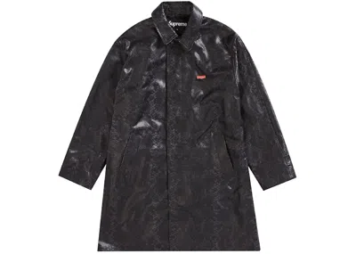 Pre-owned Supreme Men's  Leather Snake Trench Coat In Black