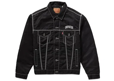 Pre-owned Supreme Men's  Levi's Nylon Trucker Jacket In Black