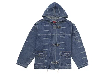 Pre-owned Supreme Men's  Logo Denim Turnout Jacket In Blue