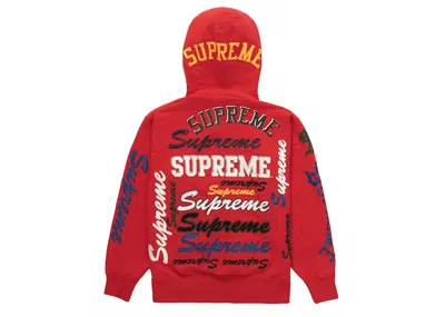 Pre-owned Supreme Men's  Logo Hooded Sweatshirt In Red