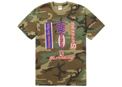 Pre-owned Supreme Men's  Logos Tee Shirt In Woodland Camo In Multi