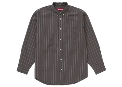 Pre-owned Supreme Men's  Loose Fit Stripe Shirt In Grey In Gray