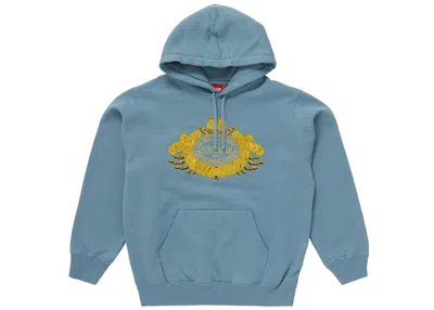 Pre-owned Supreme Men's  Love Or Hate Hooded Sweatshirt In Dusty Blue