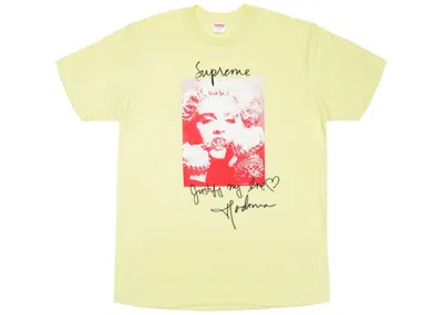 Pre-owned Supreme Men's  Madonna Tee Shirt In Pale Yellow