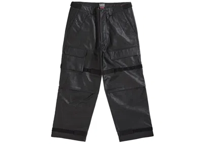 Pre-owned Supreme Men's  Marithé + François Girbaud Shuttle Tape Leather Cargo Pant In Black