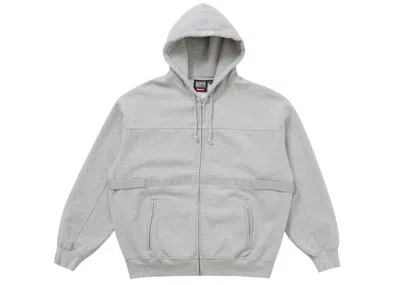 Pre-owned Supreme Men's  Marithé + François Girbaud Zip Up Hooded Sweatshirt In Heather Grey In Gray