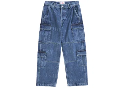 Pre-owned Supreme Men's  Martine Rose Denim Cargo Pant In Washed Blue