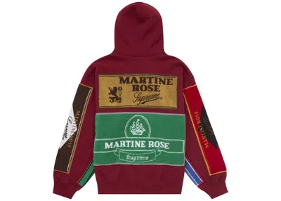 Pre-owned Supreme Men's  Martine Rose Towel Zip Up Hooded Sweatshirt In Cardinal In Red