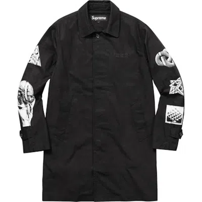 Pre-owned Supreme Men's  Mc Escher Trench Coat In Black