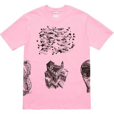 Pre-owned Supreme Men's  Mc Esher Collage Tee Shirt In Pink