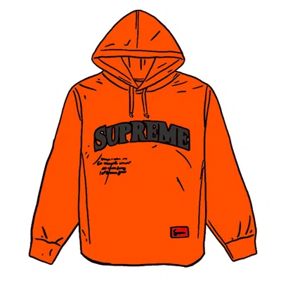Pre-owned Supreme Men's  Mesh Hooded Long Sleeve Baseball Jersey In Orange