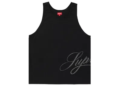 Pre-owned Supreme Men's  Mesh Script Tank Top In Black
