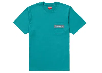 Pre-owned Supreme Men's  Mesh Stripe Pocket Tee Shirt In Teal