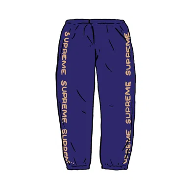 Pre-owned Supreme Men's  Metallic Rib Sweatpant In Dark Royal In Purple