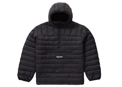 Pre-owned Supreme Men's  Micro Down Half Zip Hooded Pullover (fw21) In Black