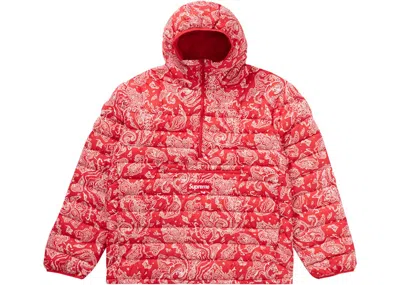 Pre-owned Supreme Men's  Micro Down Half Zip Hooded Pullover (fw22) In Red Paisley