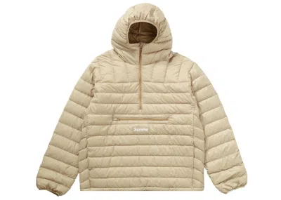 Pre-owned Supreme Men's  Micro Down Half Zip Hooded Pullover (fw22) In Tan