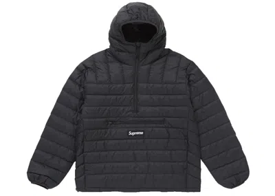 Pre-owned Supreme Men's  Micro Down Half Zip Hooded Pullover (fw24) In Black
