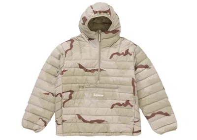 Pre-owned Supreme Men's  Micro Down Half Zip Hooded Pullover (fw24) In Desert Camo