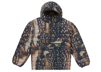 Pre-owned Supreme Men's  Micro Down Half Zip Hooded Pullover In Deer