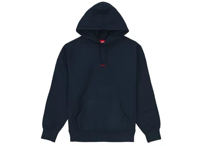 Pre-owned Supreme Men's  Micro Logo Hooded Sweatshirt In Navy Blue