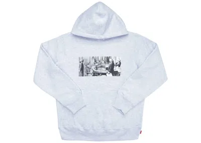 Pre-owned Supreme Men's  Mike Kelley Franklin Signing The Treaty Of Alliance With French Officials Hooded Sweat In Gray