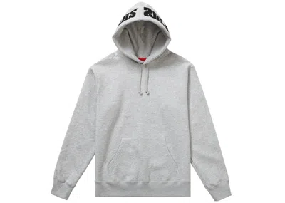Pre-owned Supreme Men's  Mirrored Logo Hooded Sweatshirt (fw19) In Heather Grey In Gray