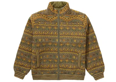 Pre-owned Supreme Men's  Missoni Reversible Knit Jacket In Olive