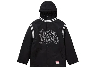 Pre-owned Supreme Men's  Mitchell & Ness Quilted Sports Jacket In Black