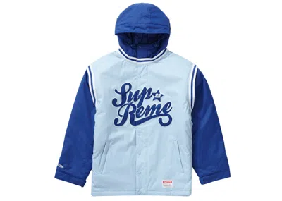 Pre-owned Supreme Men's  Mitchell & Ness Quilted Sports Jacket In Light Blue