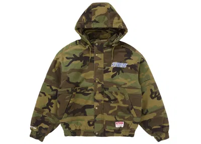 Pre-owned Supreme Men's  Mitchell & Ness Twill Stadium Jacket In Camo