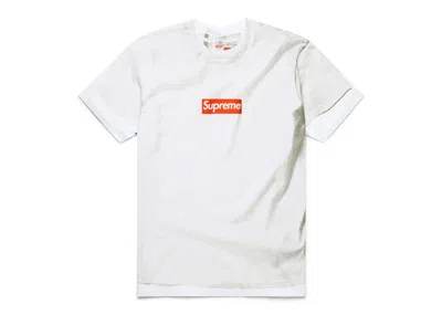 Pre-owned Supreme Men's  Mm6 Maison Margiela Box Logo Tee Shirt In White