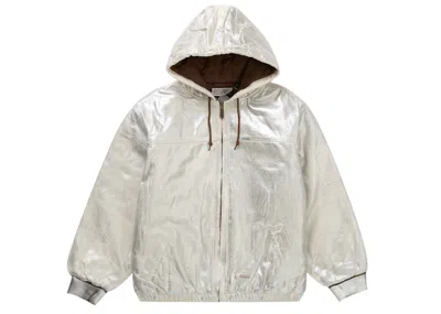 Pre-owned Supreme Men's  Mm6 Maison Margiela Foil Hooded Work Jacket In Natural