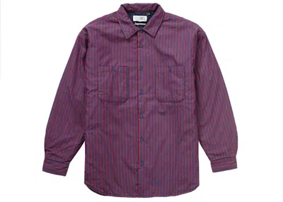 Pre-owned Supreme Men's  Mm6 Maison Margiela Padded Shirt In Stripe