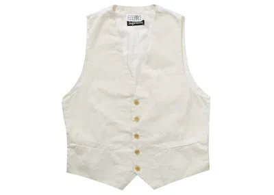 Pre-owned Supreme Men's  Mm6 Maison Margiela Washed Cotton Suit Vest In Cream