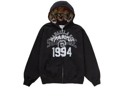 Pre-owned Supreme Men's  Mm6 Maison Margiela Zip Up Hooded Sweatshirt In Black