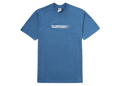 Pre-owned Supreme Men's  Motion Logo Tee Shirt (ss23) In Faded Blue