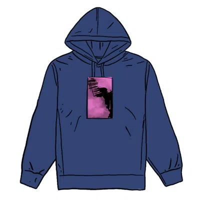 Pre-owned Supreme Men's  My Bloody Valentine Hooded Sweatshirt In Washed Navy Blue