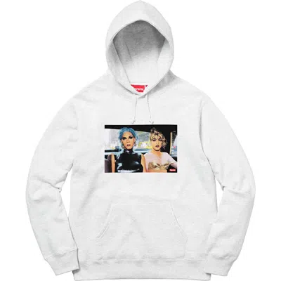 Pre-owned Supreme Men's  Nan Goldin Misty And Jimmy Paulette Hooded Sweatshirt In Ash Grey In Gray
